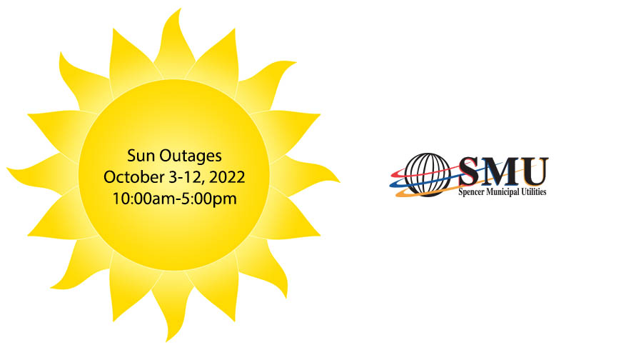 SMU Sun Outages October 3-12, 2022 10am-5pm